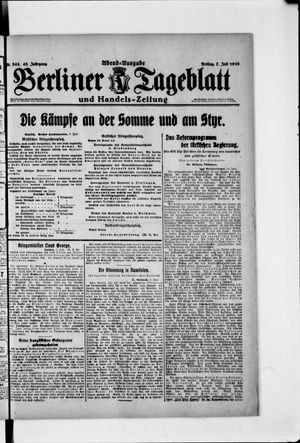 Berliner Tageblatt und Handels-Zeitung on Jul 7, 1916
