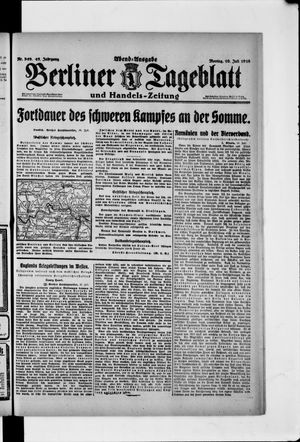 Berliner Tageblatt und Handels-Zeitung vom 10.07.1916