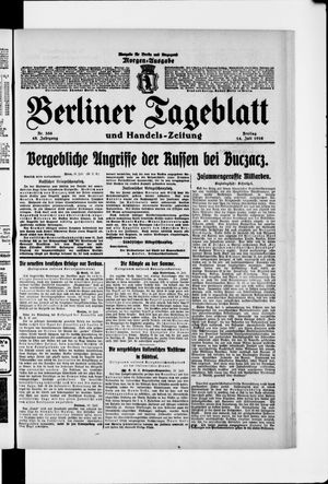 Berliner Tageblatt und Handels-Zeitung vom 14.07.1916