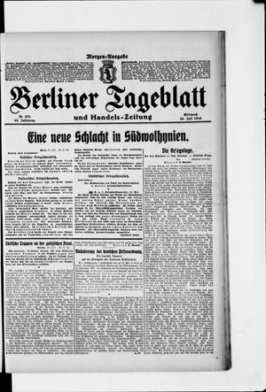Berliner Tageblatt und Handels-Zeitung vom 26.07.1916