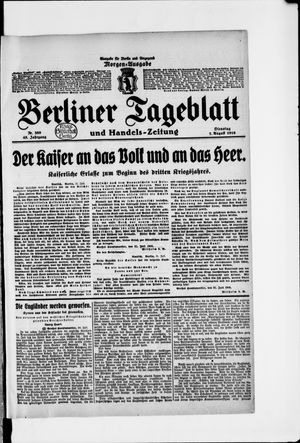 Berliner Tageblatt und Handels-Zeitung vom 01.08.1916