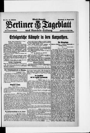 Berliner Tageblatt und Handels-Zeitung vom 12.08.1916