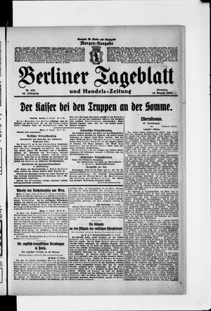Berliner Tageblatt und Handels-Zeitung vom 13.08.1916