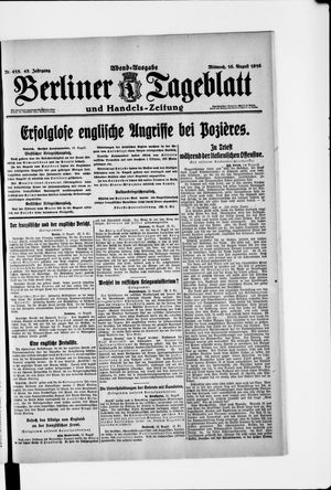 Berliner Tageblatt und Handels-Zeitung vom 16.08.1916
