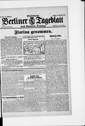 Berliner Tageblatt und Handels-Zeitung vom 18.08.1916