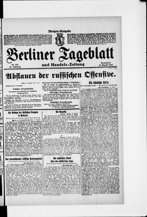 Berliner Tageblatt und Handels-Zeitung vom 19.08.1916