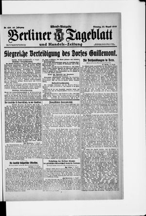 Berliner Tageblatt und Handels-Zeitung vom 22.08.1916