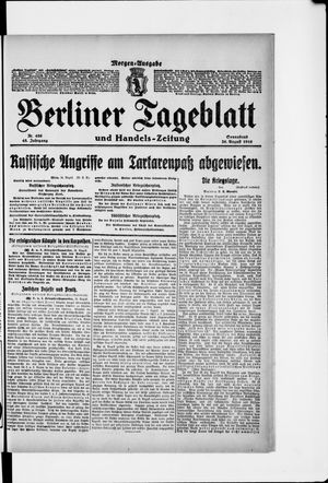 Berliner Tageblatt und Handels-Zeitung vom 26.08.1916