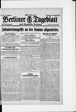 Berliner Tageblatt und Handels-Zeitung vom 26.08.1916