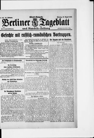 Berliner Tageblatt und Handels-Zeitung vom 29.08.1916