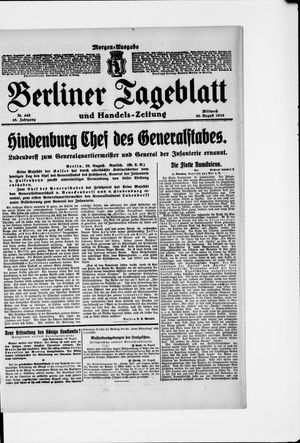 Berliner Tageblatt und Handels-Zeitung vom 30.08.1916
