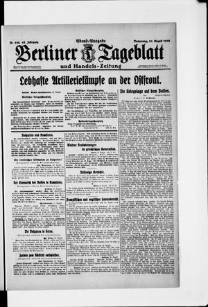 Berliner Tageblatt und Handels-Zeitung vom 31.08.1916