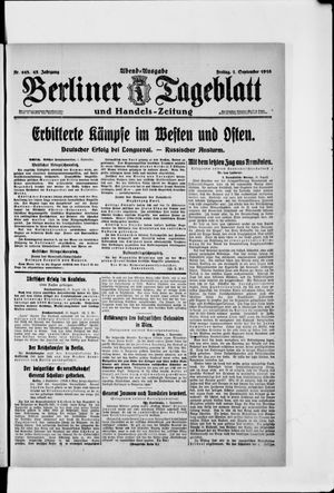 Berliner Tageblatt und Handels-Zeitung vom 01.09.1916