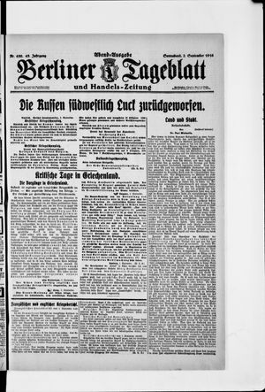 Berliner Tageblatt und Handels-Zeitung vom 02.09.1916