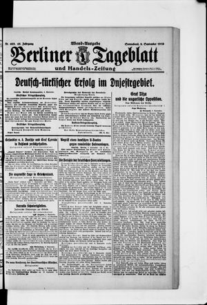 Berliner Tageblatt und Handels-Zeitung vom 09.09.1916