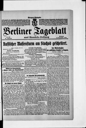 Berliner Tageblatt und Handels-Zeitung vom 13.09.1916