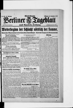 Berliner Tageblatt und Handels-Zeitung vom 13.09.1916