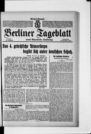 Berliner Tageblatt und Handels-Zeitung vom 14.09.1916