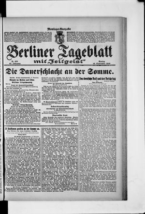 Berliner Tageblatt und Handels-Zeitung vom 18.09.1916