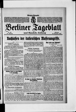 Berliner Tageblatt und Handels-Zeitung vom 20.09.1916