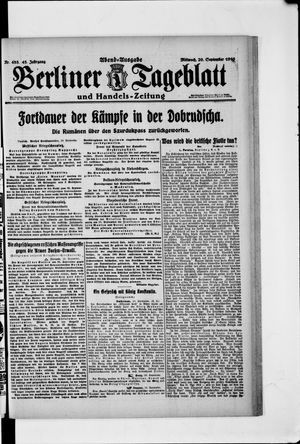 Berliner Tageblatt und Handels-Zeitung vom 20.09.1916