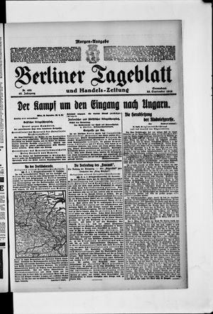 Berliner Tageblatt und Handels-Zeitung on Sep 23, 1916