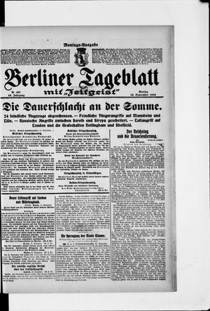 Berliner Tageblatt und Handels-Zeitung vom 25.09.1916