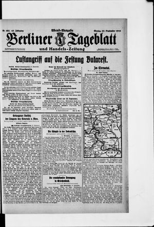 Berliner Tageblatt und Handels-Zeitung vom 25.09.1916