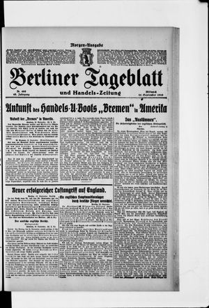 Berliner Tageblatt und Handels-Zeitung vom 27.09.1916