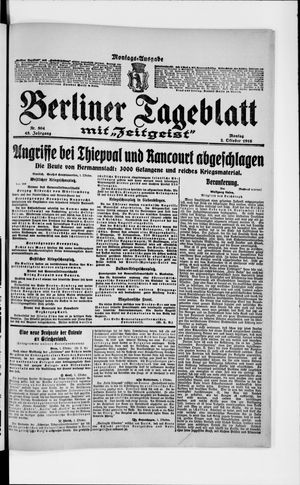 Berliner Tageblatt und Handels-Zeitung vom 02.10.1916