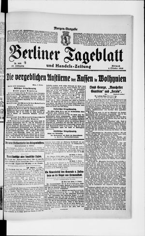 Berliner Tageblatt und Handels-Zeitung vom 04.10.1916