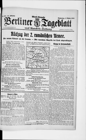 Berliner Tageblatt und Handels-Zeitung vom 05.10.1916