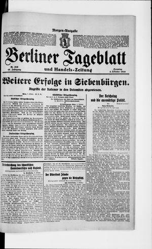 Berliner Tageblatt und Handels-Zeitung vom 08.10.1916
