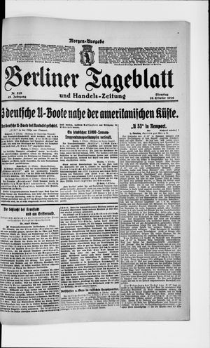Berliner Tageblatt und Handels-Zeitung vom 10.10.1916