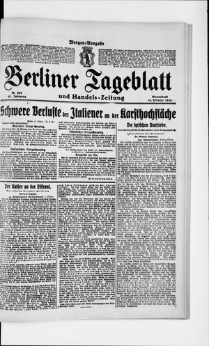 Berliner Tageblatt und Handels-Zeitung vom 14.10.1916