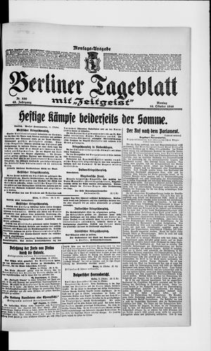 Berliner Tageblatt und Handels-Zeitung vom 16.10.1916