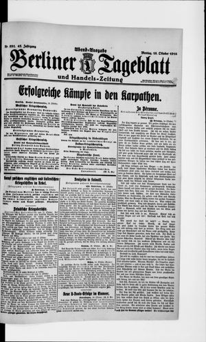 Berliner Tageblatt und Handels-Zeitung vom 16.10.1916