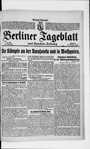 Berliner Tageblatt und Handels-Zeitung vom 18.10.1916