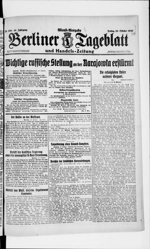 Berliner Tageblatt und Handels-Zeitung vom 20.10.1916