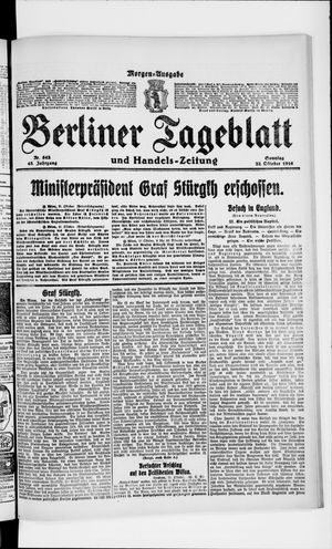 Berliner Tageblatt und Handels-Zeitung vom 22.10.1916