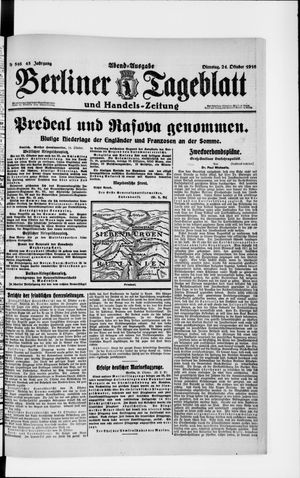 Berliner Tageblatt und Handels-Zeitung vom 24.10.1916