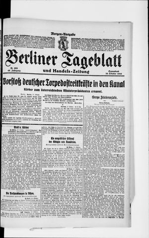 Berliner Tageblatt und Handels-Zeitung vom 28.10.1916