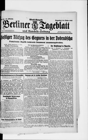 Berliner Tageblatt und Handels-Zeitung vom 28.10.1916