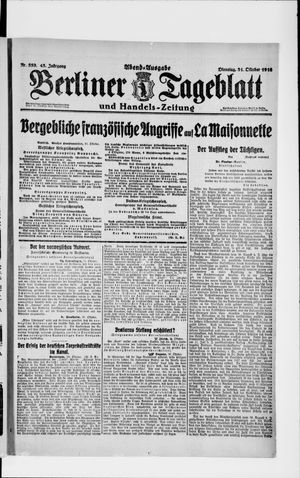 Berliner Tageblatt und Handels-Zeitung vom 31.10.1916