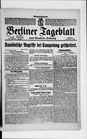 Berliner Tageblatt und Handels-Zeitung vom 01.11.1916