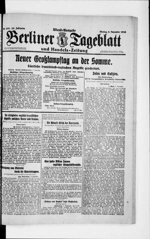 Berliner Tageblatt und Handels-Zeitung vom 06.11.1916