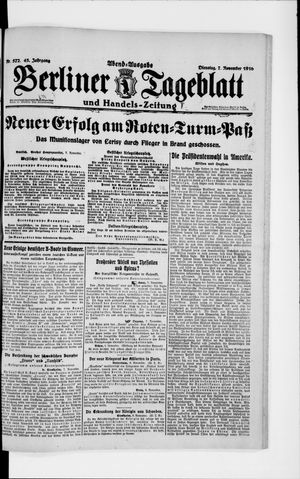 Berliner Tageblatt und Handels-Zeitung vom 07.11.1916