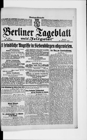 Berliner Tageblatt und Handels-Zeitung vom 13.11.1916