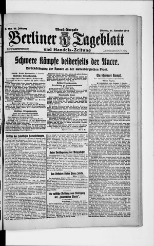 Berliner Tageblatt und Handels-Zeitung vom 14.11.1916