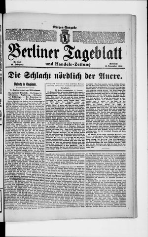 Berliner Tageblatt und Handels-Zeitung vom 15.11.1916